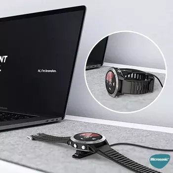 Microsonic Garmin Fenix 6S Solar Taşınabilir Şarj Dönüştürücü Adaptörü Micro USB