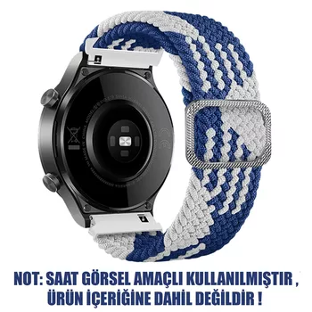 Microsonic Garmin Venu 2 Plus Kordon Braided Loop Band Mavi Beyaz