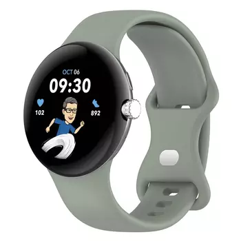 Microsonic Google Pixel Watch Kordon, Silicone Sport Band Açık Yeşil