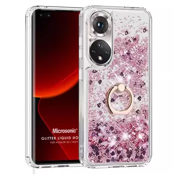 Microsonic Honor 50 Kılıf Glitter Liquid Holder Pembe