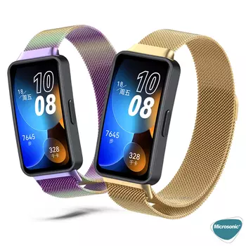 Microsonic Huawei Band 9 Milanese Loop Kordon Rose Gold