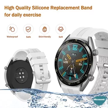 Microsonic Huawei Watch 4 Kordon, Silicone RapidBands Kırmızı