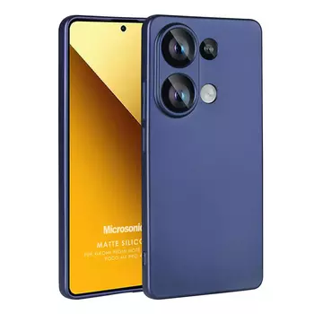 Microsonic Matte Silicone Xiaomi Poco M6 Pro 4G Kılıf Lacivert