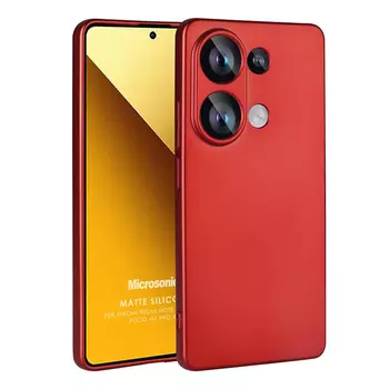 Microsonic Matte Silicone Xiaomi Redmi Note 13 Pro 4G Kılıf Kırmızı