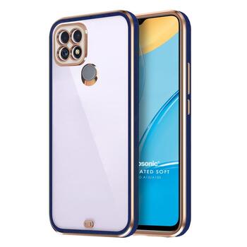 Microsonic Oppo A15s Kılıf Laser Plated Soft Lacivert