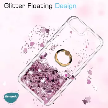 Microsonic Samsung Galaxy A04 Kılıf Glitter Liquid Holder Gümüş