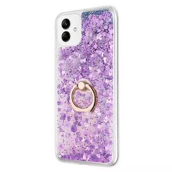 Microsonic Samsung Galaxy A04 Kılıf Glitter Liquid Holder Mor