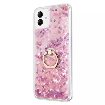 Microsonic Samsung Galaxy A04 Kılıf Glitter Liquid Holder Pembe