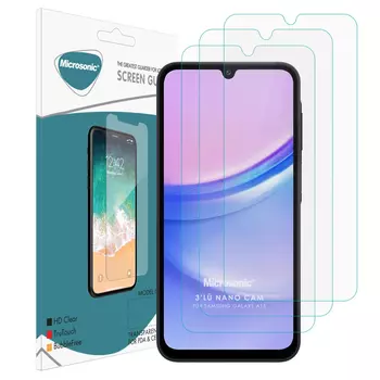 Microsonic Samsung Galaxy A25 Screen Protector Nano Glass Cam Ekran Koruyucu (3`lü Paket)