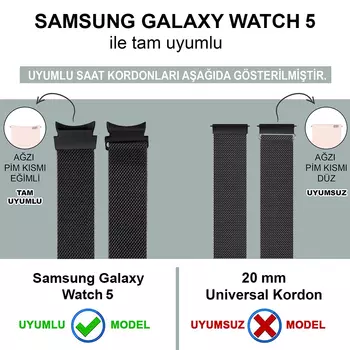 Microsonic Samsung Galaxy Watch 5 44mm Kordon Milano Loop Siyah