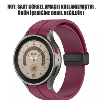 Microsonic Samsung Galaxy Watch 6 44mm Kordon Ribbon Line Bordo