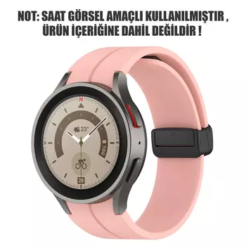 Microsonic Samsung Galaxy Watch 6 44mm Kordon Ribbon Line Pembe