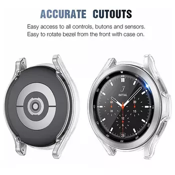 Microsonic Samsung Galaxy Watch 6 Classic 47mm Kılıf Clear Premium Slim WatchBand Şeffaf