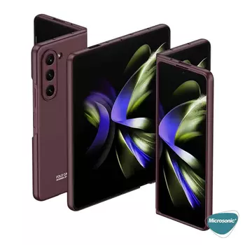 Microsonic Samsung Galaxy Z Fold 5 Kılıf Shape Hard Cover Bordo