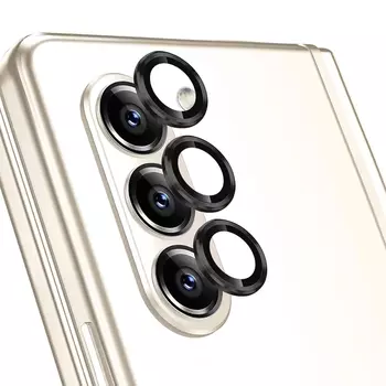 Microsonic Samsung Galaxy Z Fold 5 Tekli Kamera Lens Koruma Camı Siyah