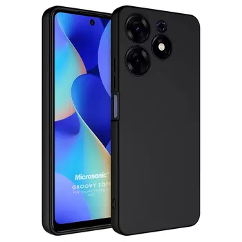 Microsonic TECNO Spark 10 Pro Kılıf Groovy Soft Siyah