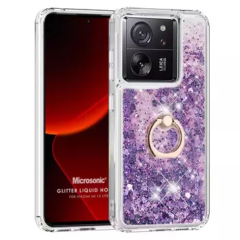 Microsonic Xiaomi Mi 13T Pro Kılıf Glitter Liquid Holder Mor