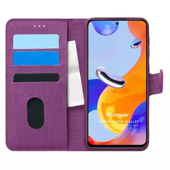 Microsonic Xiaomi Redmi Note 11 Pro 5G Kılıf Fabric Book Wallet Mor