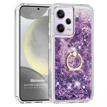 Microsonic Xiaomi Redmi Note 12 Pro 5G Kılıf Glitter Liquid Holder Mor