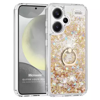 Microsonic Xiaomi Redmi Note 13 Pro Plus 5G Kılıf Glitter Liquid Holder Gold