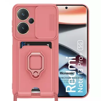 Microsonic Xiaomi Redmi Note 13 Pro Plus 5G Kılıf Multifunction Silicone Pembe