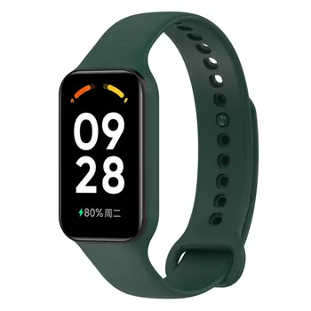 Microsonic Xiaomi Smart Band 8 Active Kordon, Silicone Sport Band Koyu Yeşil